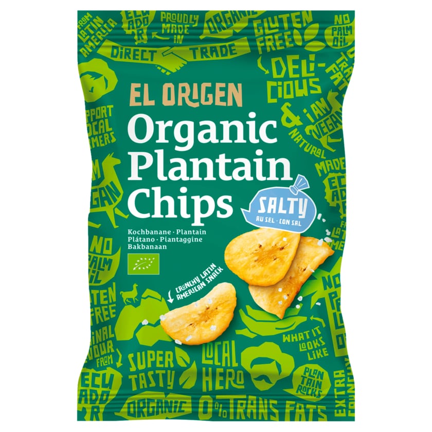 El Origen Bio Kochbananen Chips Salty 80g